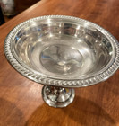 Vintage F b  Rogers Silverplated Pedestal Compote Dish Gadroon Edge Candy Bowl