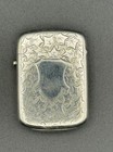 Antique Victorian 1885 Sterling Silver Vesta Case George Unite Leaf Engraved