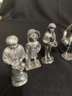 7 Vintage Michael Ricker Pewter Figurines Girls Basketball Cheerleader Train