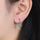 Kunsir 925 Sterling Silver Colorful Dragonfly Dangle Earrings Women Drop Hoops
