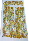 Vtg Mcm Retro Mod Flower Curtains Daisy Orange Yellow Pinch Pleat 2 Panels 24x61
