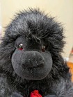 Vintage Kellytoy Black Gorilla Plush 10 5    Holding Roses Bouquet Plastic Eyes
