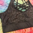 Bebe Sport Womens Black Leopard Print Strappy Lattice Front Sports Bra