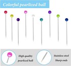 600pcs Sewing Pins For Fabric  Straight Pins With Colored Ball Glass Head