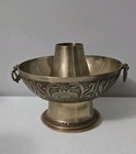 Antique Chinese Crab Motif Brass Hot Pot Fondue Soup Warmer Korea Brazier Korean