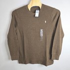Polo By Ralph Lauren Brn Waffle Knit Crewneck Thermal Long Sleeve Shirt Mens 2xl