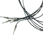 Silver And Black Corded Bolo Tie Strings With Decorative Tips - 36  - Lot Of 5