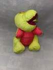 8 Inch Fisher Price Squeaky Neon Dinosaur Plush Nylon Dino-roars 1992 Vintage