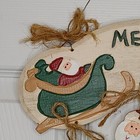 Vintage Christmas Plaque Santa Claus Wooden Decor 90s