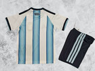 Argentina Kids Soccer Kit     Blue Home Jersey   Black Shorts Set     Youth Uniform