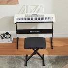 Mustar White 61key Lighted Up Electric Keyboard Bench stand headphone microphone