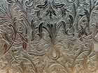 Vintage Rare Silver Plated  engraved Foliate Scroll Design  Stratton Compact