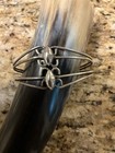 Vtg Sterling Silver - Onyx Braided Pendant - Ss   Cuff Bracelet