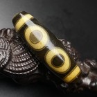 Rare Tibetan Old Agate Dzi  3 Eyes  Bead Amulet Pendant 40mm M0421