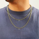14k Yellow Gold 3 5mm Italian Cuban Curb Chain Link Necklace Mens Women 16 - 30 