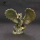 Solid Brass Owl Figurine Miniature Tea Pet Arts Crafts Desktop Accessories Gifts