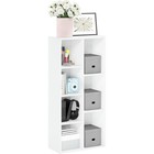 7-cube Bookshelf Modern Wood Bookcase Storage Organizer Home Office Dorm Room Us