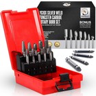 Premium Die Grinder Bits Set - 10pc Carbide Burrs   Bonus  1 4  Shank  Metal Gri