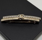 Chanel Hair Barrette Clip Cc Gold Crystal 2022 Authentic 22b Light Gold