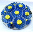 1970 s Footed Lucite Flower Trivet