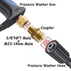 2pcs Brass Pressure Washer Coupler M22-14mm Male X 3 8 Npt 4500psi