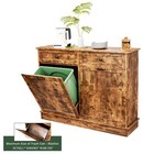 Tc-homeny Double Tilt Out Kitchen Trash Cabinet Laundry Sorter Storage Cabinet