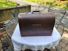 Vtg 1946 Singer 128 Sewing Machine W case Blackside And Crinkle Finish Serviced