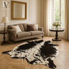 Exotic Tricolor Cowhide Rugs Hairon Cowskin Leather Carpet Size 69 X 52 Inch