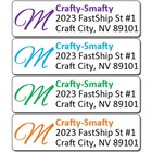 80 Cursive Monogram Return Address Labels Personalized Custom Printed Pick Color