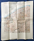 Antique Map Belgian Military Cemeteries Yser Region Belgium 1924 Benefit Orphans