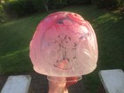 Original Rare Victorian Antique Moulded  Cranberry Glass Duplex Oil Lamp Shade