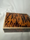 Christian Dior English Regency Tortoise Shell Inlay Tea Caddy Wood Box Tiger