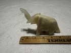 Vintage Carved Onyx Elephant 4  Figurine Statue White Stone 
