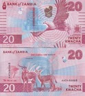 Zambia 20 Kwacha 2024 2025 P 63 Unc Aa Frist Prefix 1 Bundle 100 Pcs