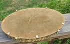 Vintage Oval Mirror Vanity Tray Gold Tone Filigree Hollywood Regency 13  X 8 
