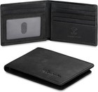 Genuine Leather Minimalist Bifold Wallets For Men Rfid Blocking Slim Mens Wallet