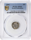 Straits Settlements  1901 Victoria 5 Cents  Pcgs Ms 63  3 000 000 Mintage 