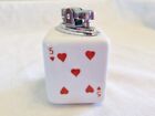 Vintage Ceramic   Porcelain Table Lighter - Playing Card Poker Theme - Japan