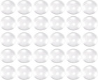 50pcs 25mm 1inch Diameter Round Clear Glass Cabochons Transparent Flat Back D   