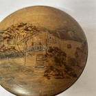 Vintage Wooden French Turned Lidded Box Engraved Design  Llssa   t Les Bains 