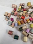 Large Lot Of 79 Vintage Wooden Spools Thread Various Brands Colors Sizes Sewing