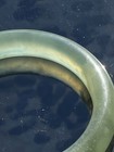 Antique Chinese Hand Carved Translucent Natural Apple Green Jade Bangle 64mm