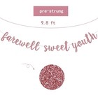 Nollam Farewell Sweet Youth Banner  Rose Gold Glitter  118 Inches X 18 Inches   