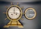 Salem Ships Bell Brass Clock  8 Day Jeweled  Germany Works Comes With Key