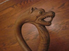1 Antique English Parasol Handle Feat  A Dragon W  Glass Eyes  Wood