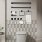 10-piece Matte Black Bathroom Accessories Set Stainless Steel Bath Towel Bar Set
