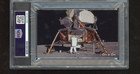 Buzz Aldrin Signed Cut 3x5 Custom Card Psa Dna Slab Apollo 11 Space Auto C4674