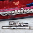 Vtg   Antique Bonneville Silver Plated  Flute Ate Paris France 5050 W  Case 