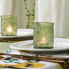 24pcs Green Votive Candle Holders For Wedding  Glass Tea Lights Candle Holder   