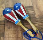 Leather Mini Maracas With Puerto Rico Flag Design  Maracas De Cuero Mini 8 5   